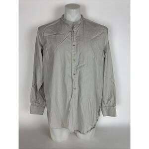 Gucci Men's Dress Shirt, Tom Ford Era, Sz 17/ 43 Mandarin Collar Gray Striped